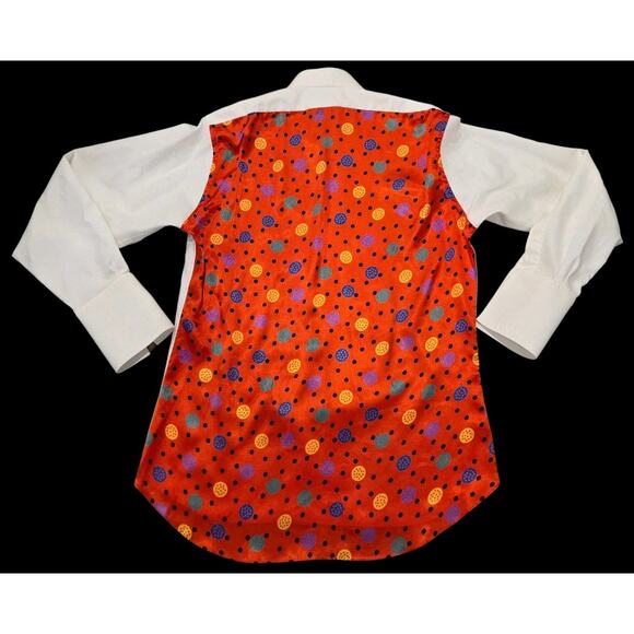 Vintage Hong Kong Hilton Hotel Custom Shirt French Cuff Elegant Tailor White Red - Picture 5 of 10